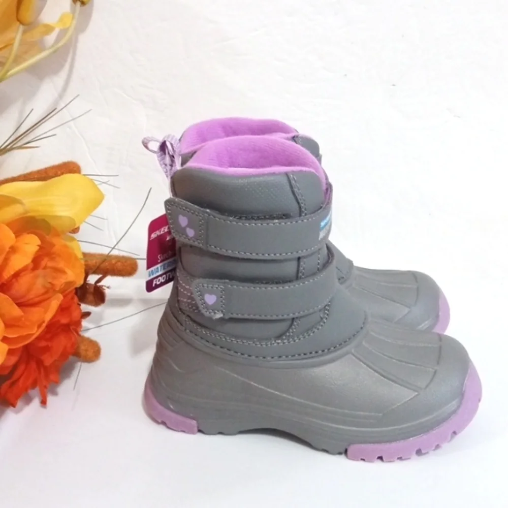 SKECHERS KIDS COLD RATED 29°C WATERPROOF INSULATED RAIN SNOW BOOTS SIZE 8 NWT